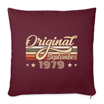 1979 Septembre Né Anniversaire Année de naissance 1979 - Housse de coussin décorative 45 x 45 cm - bordeaux - Devant
