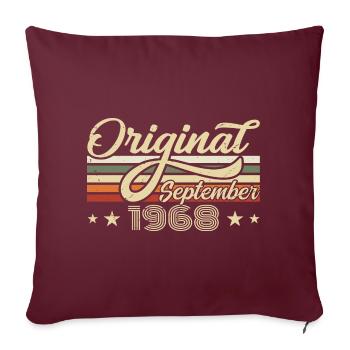1968 Septembre Né Anniversaire Année de naissance 1968 - Housse de coussin décorative 45 x 45 cm - bordeaux - Devant