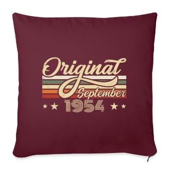 1954 Septembre Né Anniversaire Année de naissance 1954 - Housse de coussin décorative 45 x 45 cm - bordeaux - Devant