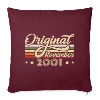 Novembre 2001 Cadeau d’anniversaire Novembre 2001 - Housse de coussin décorative 45 x 45 cm - bordeaux - Devant