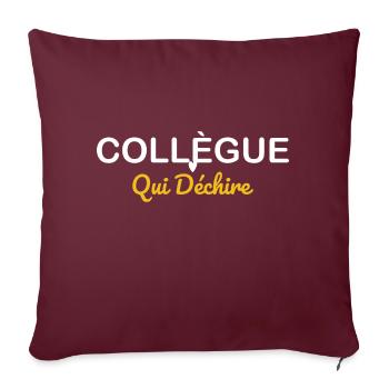 Collègue Qui Déchire - Housse de coussin décorative 45 x 45 cm - bordeaux - Devant