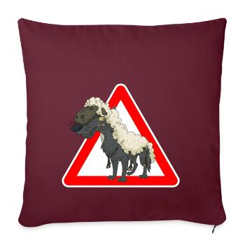 loup - Housse de coussin décorative 45 x 45 cm - bordeaux - Devant