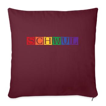 schwul - Sofakissenbezug 45 x 45 cm - Burgunderrot - Vorne