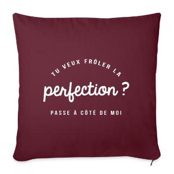 homme humour, humour, cadeau humoristique, perfect - Housse de coussin décorative 45 x 45 cm - bordeaux - Devant