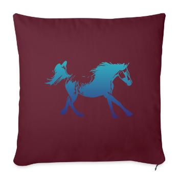 Arabian running Horse blue - Sofakissenbezug 45 x 45 cm - Burgunderrot - Vorne