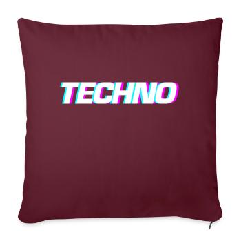 Techno Festival Design - Sofakissenbezug 45 x 45 cm - Burgunderrot - Vorne