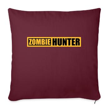 Chasseur de zombies Citation d’Halloween - Housse de coussin décorative 45 x 45 cm - bordeaux - Devant