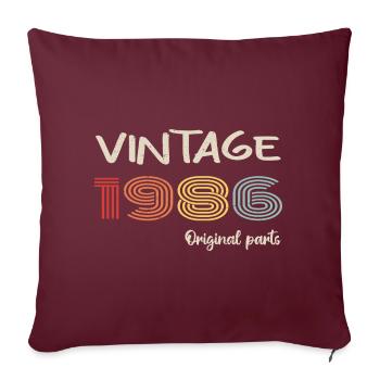 Millésime original 1986 | Cadeau d’anniversaire 1986 - Housse de coussin décorative 45 x 45 cm - bordeaux - Devant