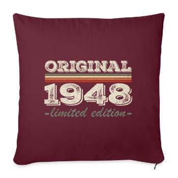Légende depuis 1948 Né en 1948 Anniversaire 1948 - Housse de coussin décorative 45 x 45 cm - bordeaux - Devant