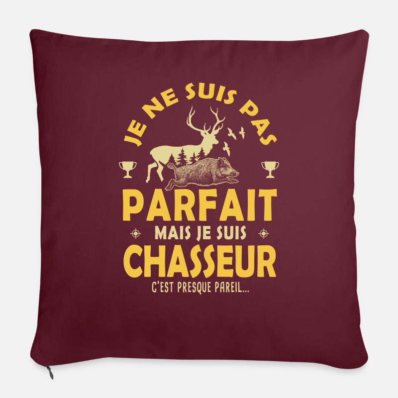evolution chasseur cadeau chasse drôle Housse de coussin décorative 45 x 45 cm