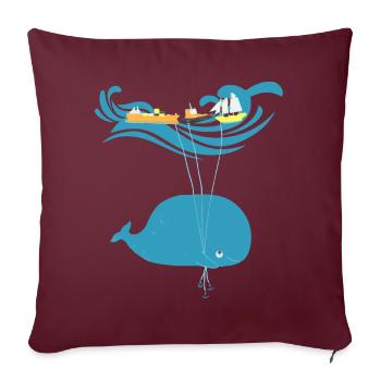 Funny Whale Balloon Sea Ship Kids Gift - Sofa pillowcase 17,3'' x 17,3'' (45 x 45 cm) - burgundy - Front