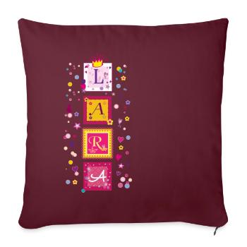Nom de Lara - Housse de coussin décorative 45 x 45 cm - bordeaux - Devant