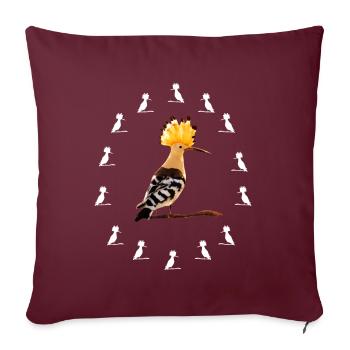 Oeuf de figure d'ombre d'oiseau huppe - Housse de coussin décorative 45 x 45 cm - bordeaux - Devant