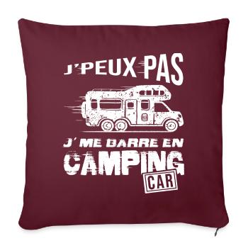 je me barre en camping car cadeau humour - Housse de coussin décorative 45 x 45 cm - bordeaux - Devant