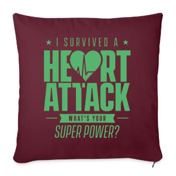 J’ai survécu à une crise cardiaque - Housse de coussin décorative 45 x 45 cm - bordeaux - Devant