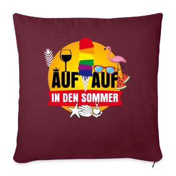Auf Auf in den Sommer - Sofakissenbezug 45 x 45 cm - Burgunderrot - Vorne
