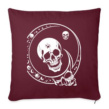 Horreur Crâne Crâne Art Crâne Gothique Heavy Metal - Housse de coussin décorative 45 x 45 cm - bordeaux - Devant