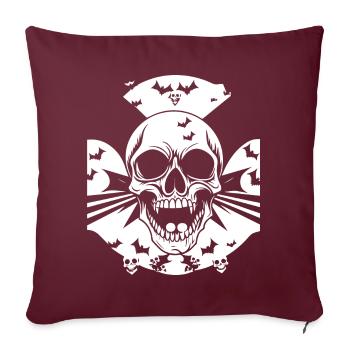 Horror Schädel Schädel Kunst Schädel Gothic Heavy Metal - Sofakissenbezug 45 x 45 cm - Burgunderrot - Vorne