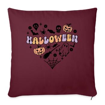 Halloween Heart Doodles / coeurs doodles - Housse de coussin décorative 45 x 45 cm - bordeaux - Devant