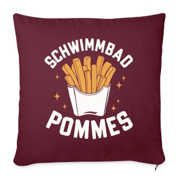 Frites, frites, restauration rapide - Housse de coussin décorative 45 x 45 cm - bordeaux - Devant