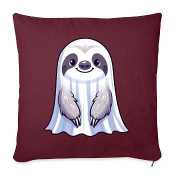 Mignon Halloween paresseux fantôme fantômes dessin animé Spu - Housse de coussin décorative 45 x 45 cm - bordeaux - Devant