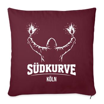 Südkurve Hoodie Design weiss für Köln Fußballfans - Sofakissenbezug 45 x 45 cm - Burgunderrot - Vorne