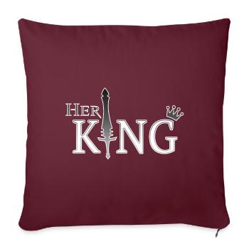Her King His Queen (part1) Partnerlook love Krone - Sofakissenbezug 45 x 45 cm - Burgunderrot - Vorne