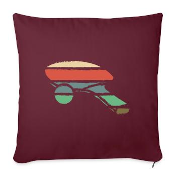 Tischtennisschläger vintage retro Tischtennis - Sofakissenbezug 45 x 45 cm - Burgunderrot - Vorne
