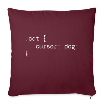Katze und Hund Webentwickler Humor lustig - Sofakissenbezug 45 x 45 cm - Burgunderrot - Vorne