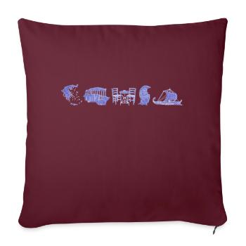Boho Line Art Design, série « Grèce » - Housse de coussin décorative 45 x 45 cm - bordeaux - Devant