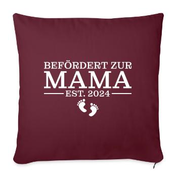 Befördert zur Mama 2024 Werdende Mutter Geschenk - Sofakissenbezug 45 x 45 cm - Burgunderrot - Vorne