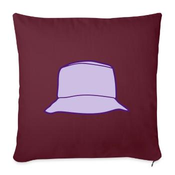 Chapeau de pêche - Housse de coussin décorative 45 x 45 cm - bordeaux - Devant