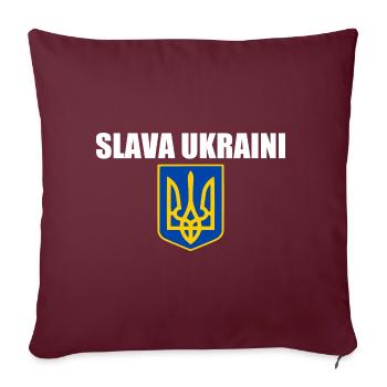 Slava ukraini - Housse de coussin décorative 45 x 45 cm - bordeaux - Devant