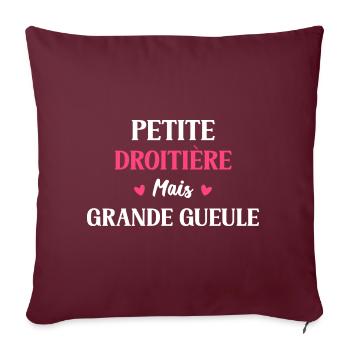 Grande gueule Petite droitière - Housse de coussin décorative 45 x 45 cm - bordeaux - Devant