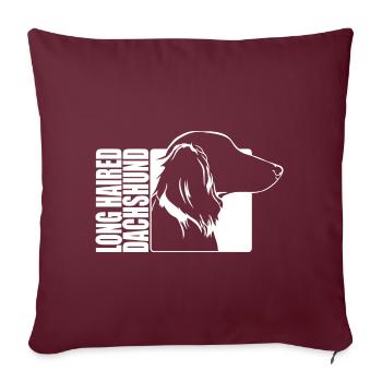 Teckel à poil long Profil Chiens Chien Wilsigns - Housse de coussin décorative 45 x 45 cm - bordeaux - Devant