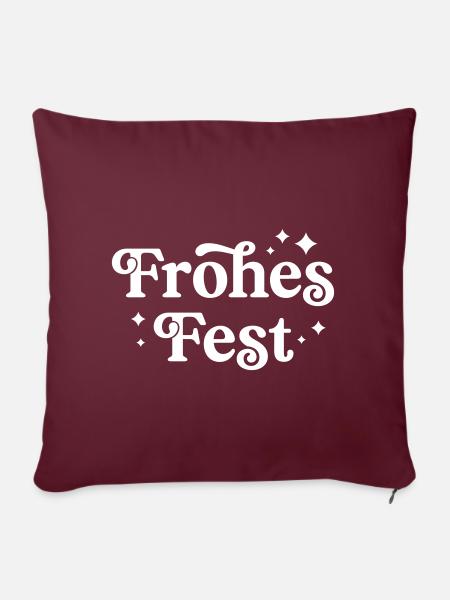 Frohes Fest - Sofakissenbezug 45 x 45 cm - Burgunderrot