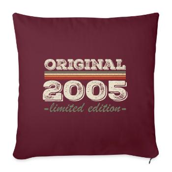 Légende depuis 2005 Né en 2005 Anniversaire 2005 - Housse de coussin décorative 45 x 45 cm - bordeaux - Devant