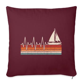 Voilier Heartbeat - Housse de coussin décorative 45 x 45 cm - bordeaux - Devant