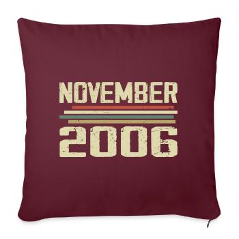 Millésime Novembre 2006 Millésime rétro Novembre 2006 - Housse de coussin décorative 45 x 45 cm - bordeaux - Devant