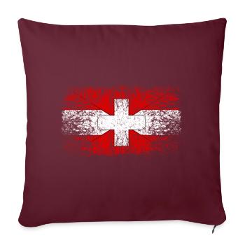 Österreich Schweiz 001 AllroundDesigns - Sofakissenbezug 45 x 45 cm - Burgunderrot - Vorne