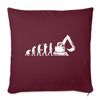 Baggerfahrer Baggerführer Evolution Cadeau - Housse de coussin décorative 45 x 45 cm - bordeaux - Devant