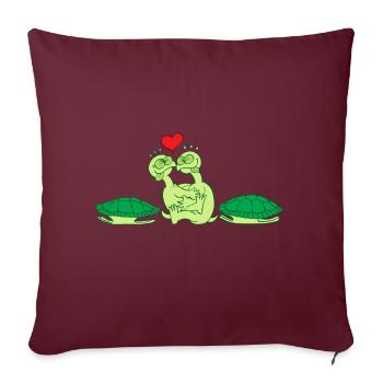 Naked Turtles Making Love - Housse de coussin décorative 45 x 45 cm - bordeaux - Devant