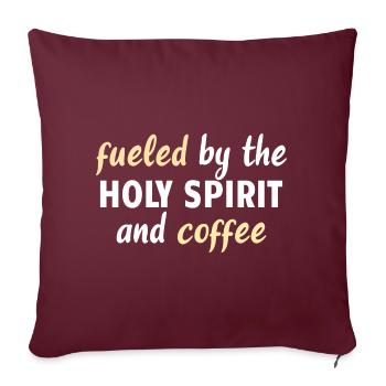CAFÉ / JÉSUS: Saint-Esprit et café - Housse de coussin décorative 45 x 45 cm - bordeaux - Devant