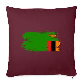 Drapeau drapeau Zambie - Housse de coussin décorative 45 x 45 cm - bordeaux - Devant