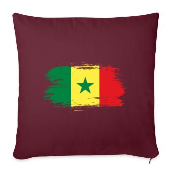 Drapeau drapeau sénégalais - Housse de coussin décorative 45 x 45 cm - bordeaux - Devant