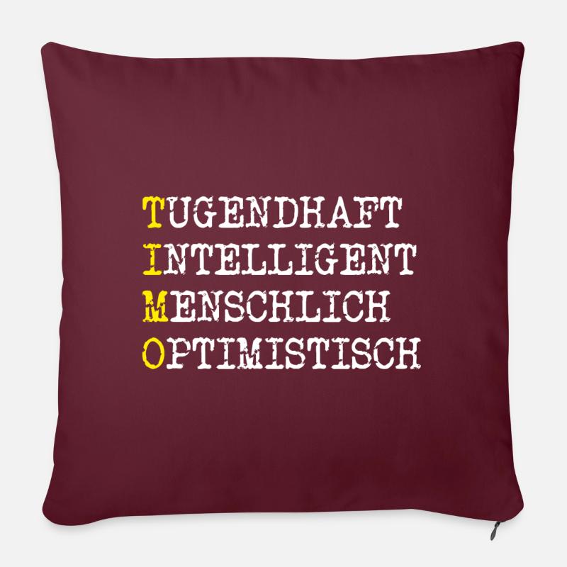 Positive Eigenschaften Timo - Sofakissenbezug 45 x 45 cm - Burgunderrot