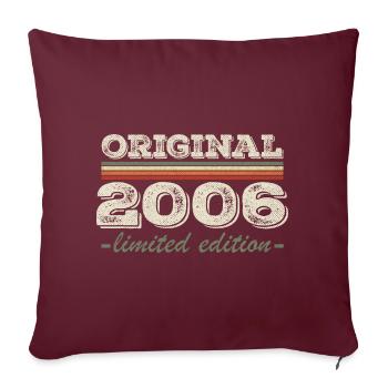 Légende depuis 2006 Né en 2006 Anniversaire 2006 - Housse de coussin décorative 45 x 45 cm - bordeaux - Devant
