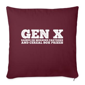 Gen X FAFO Génération X - Housse de coussin décorative 45 x 45 cm - bordeaux - Devant