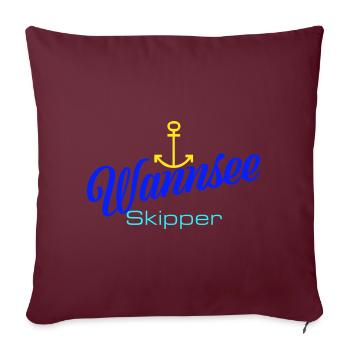 Berlin : Wannsee Skipper avec ancre - Housse de coussin décorative 45 x 45 cm - bordeaux - Devant