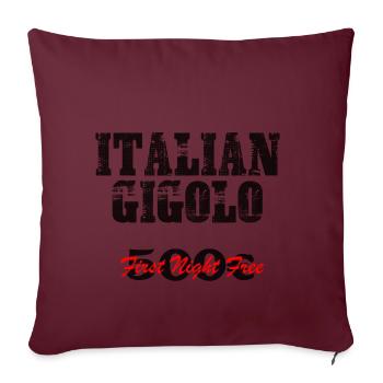 T-Shirt de fête pour hommes ITALIEN Gigolo - Housse de coussin décorative 45 x 45 cm - bordeaux - Devant